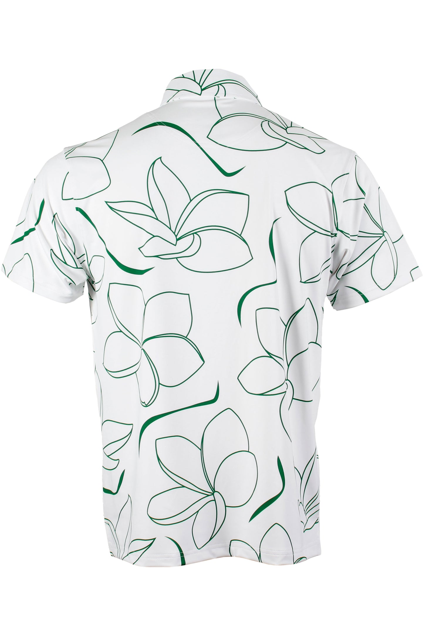 UH Plumeria-White and Green Button Down