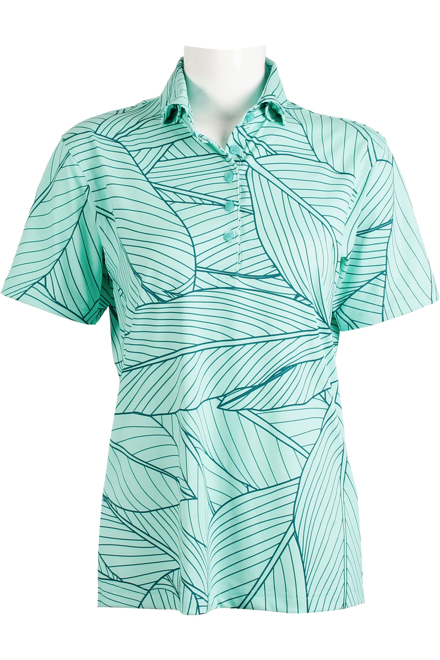Ti Leaf-Aqua and Navy Polo (Women's)