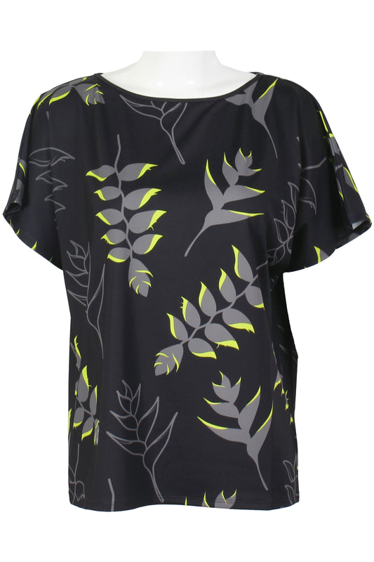 Heliconia-Black and Lime Dolman (Women's)