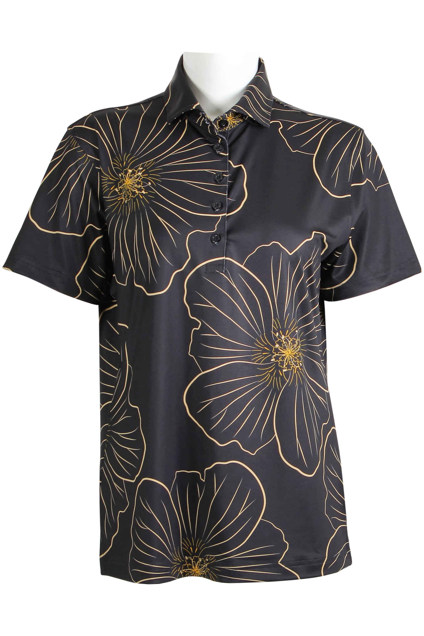 'Ilima-Black and Yellow Polo (Women's)