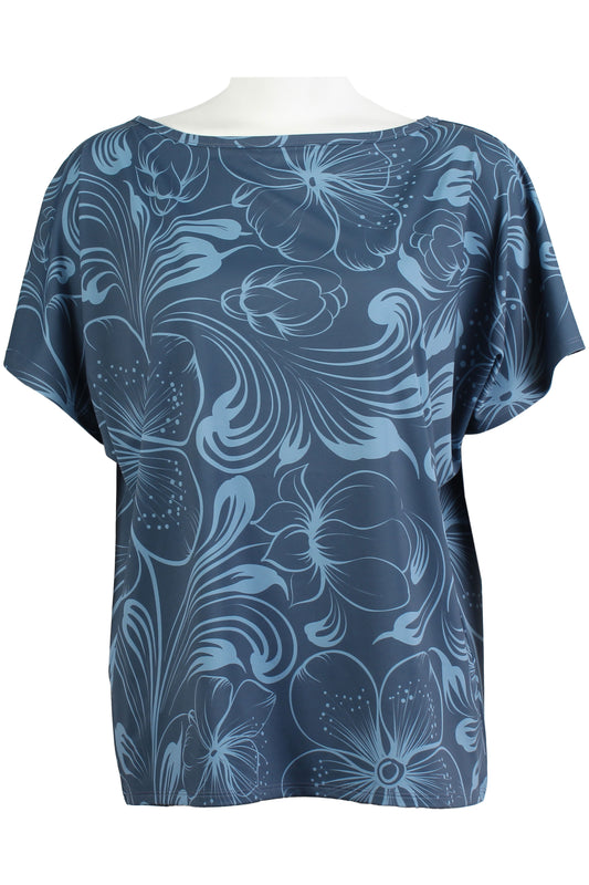 Aloha Bloom-Blue Dolman (Women's)