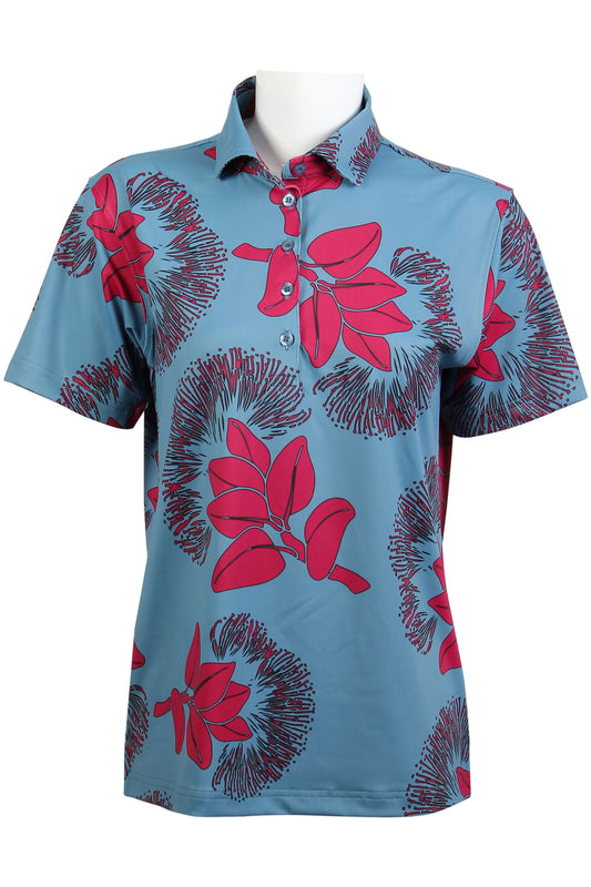 Blue, Raspberry, Black 'Ohi'a Lehua Polo (Women's)