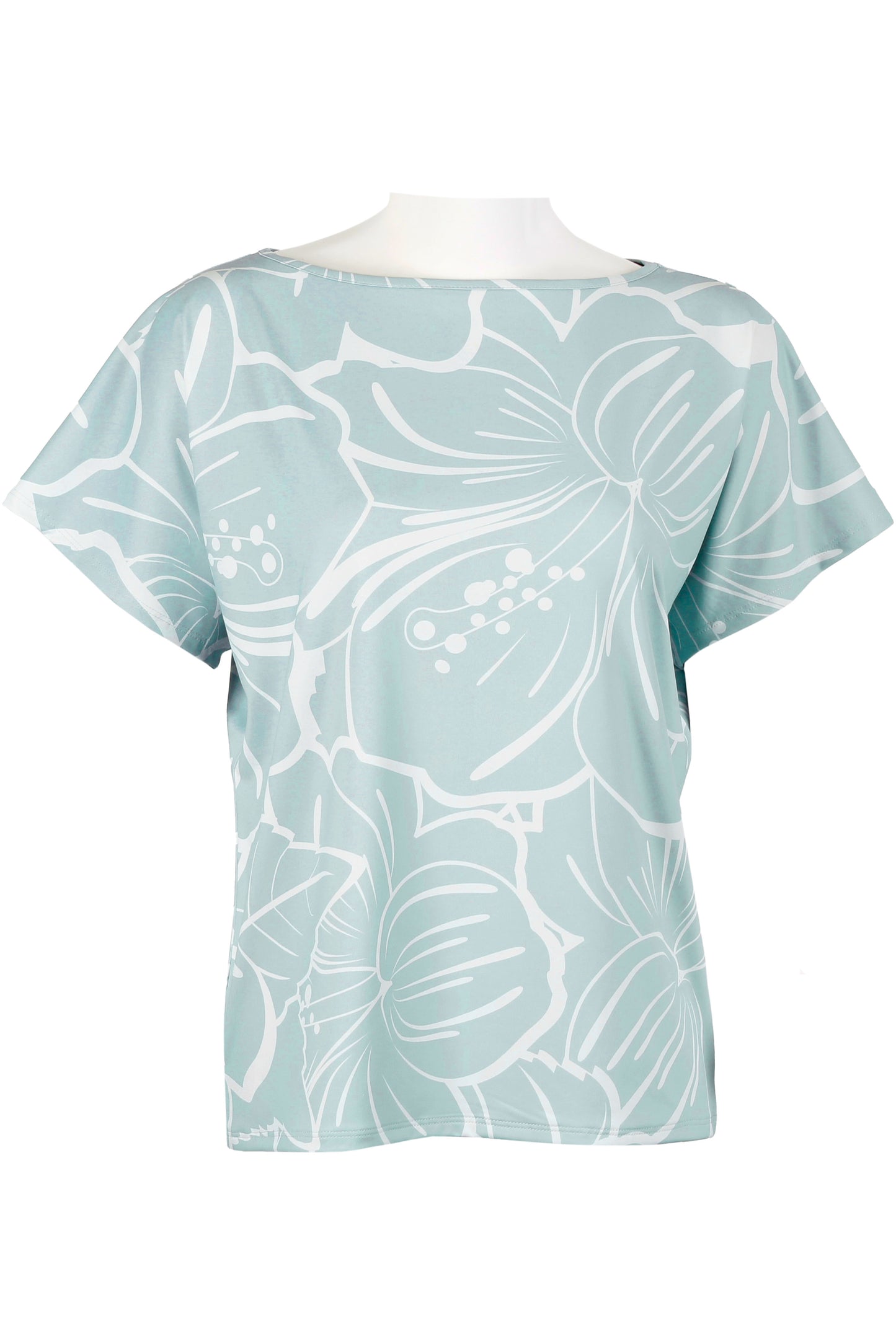 Big Hibiscus-Light Blue Dolman (Women's)