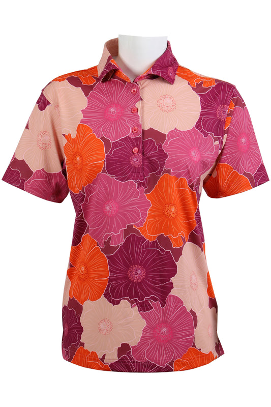 Red, Purple, Pink Pua Kala Polo (Women's)