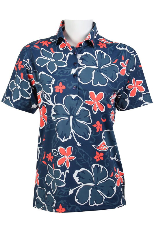 Navy, Red, White Aloha Polo (Women's)