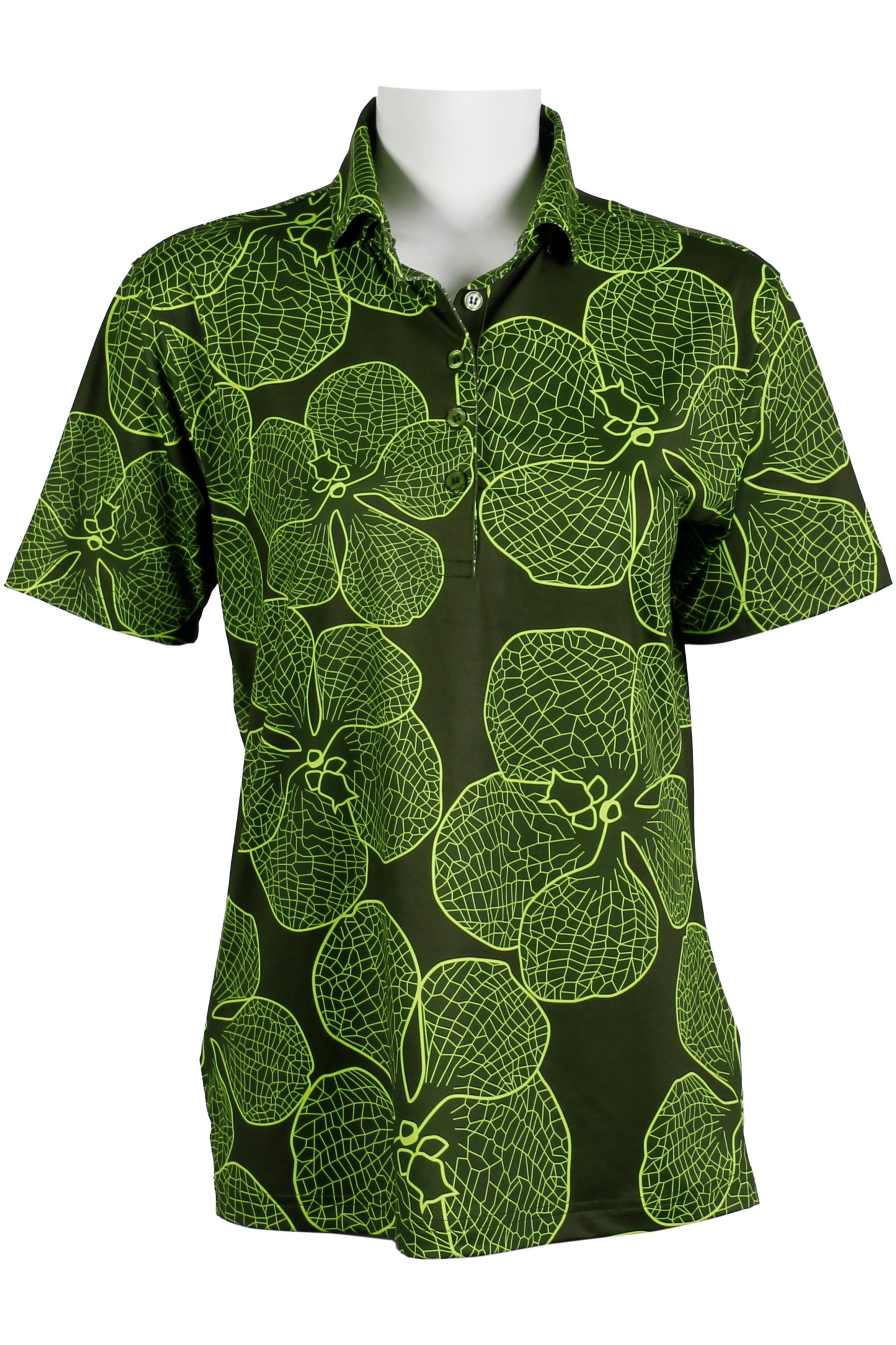 Vanda Orchid-Olive and Chartreuse Polo (Women's)
