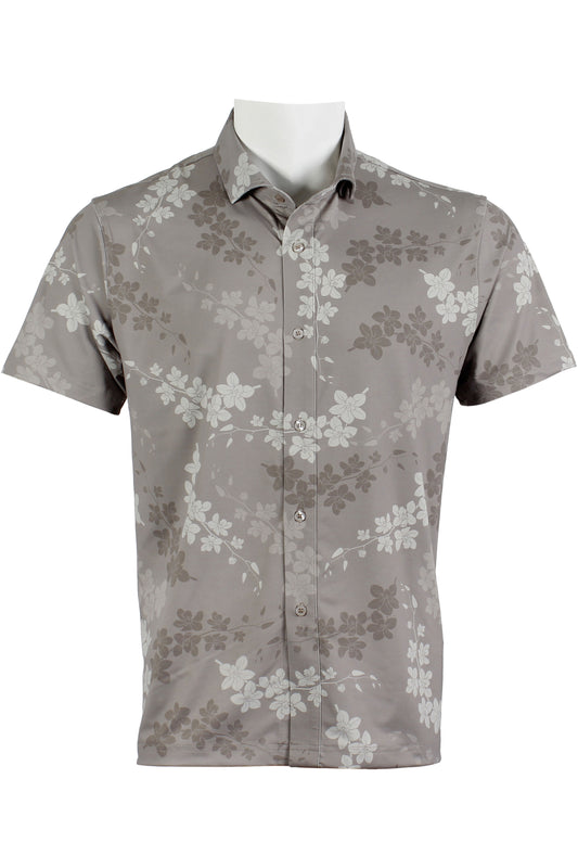 Cascading Orchid-Warm Gray Button Down