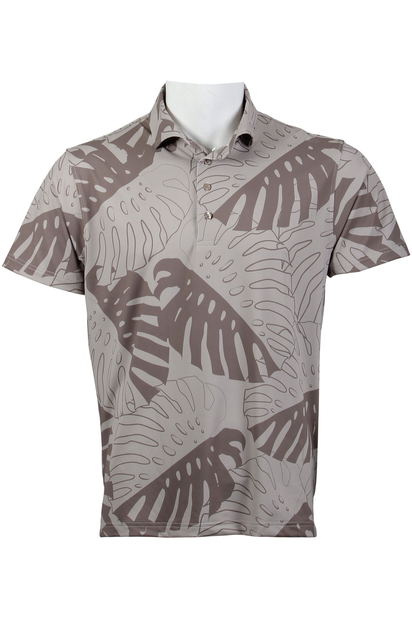 Monstera-Warm Gray Polo