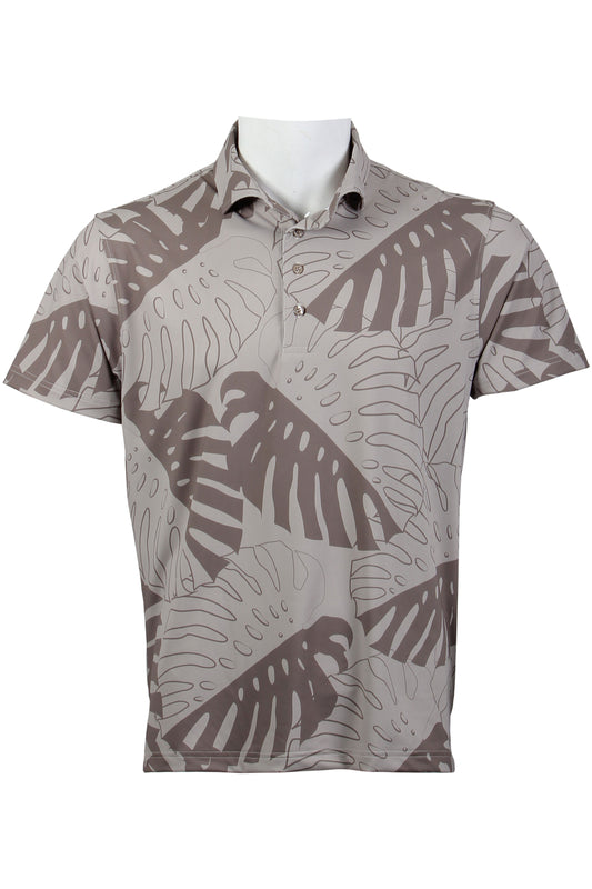 Monstera-Warm Gray Polo