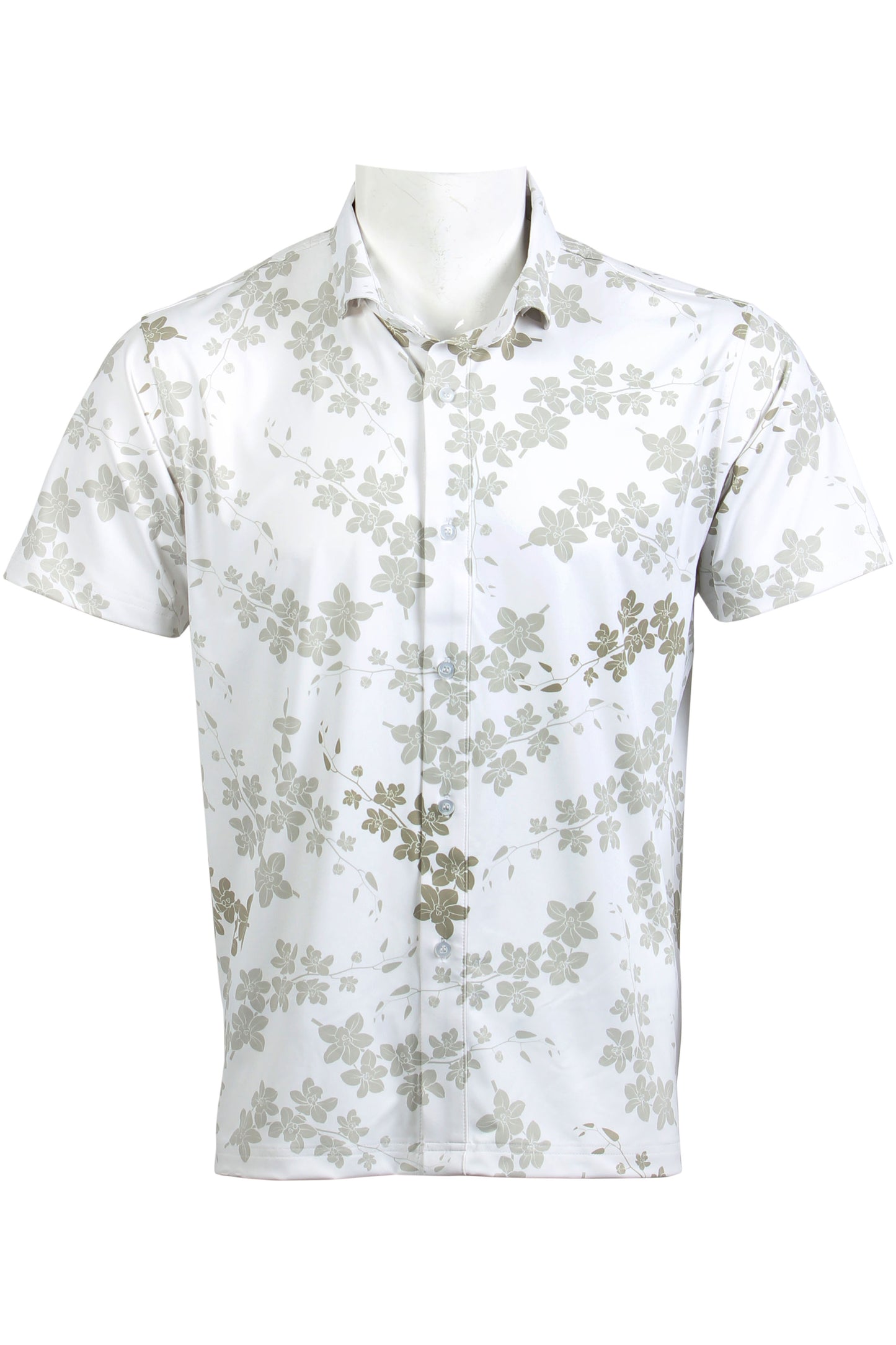 Cascading Orchid-White and Taupe Button Down