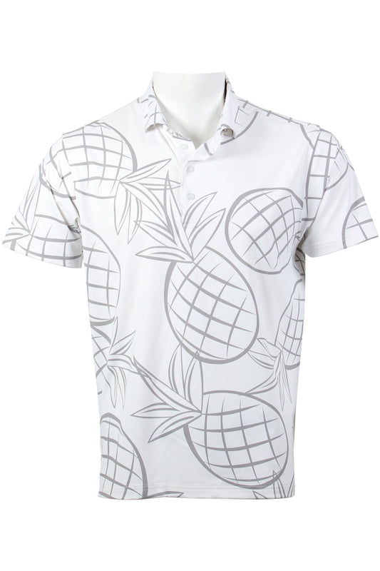 White and Gray Pineapple Polo