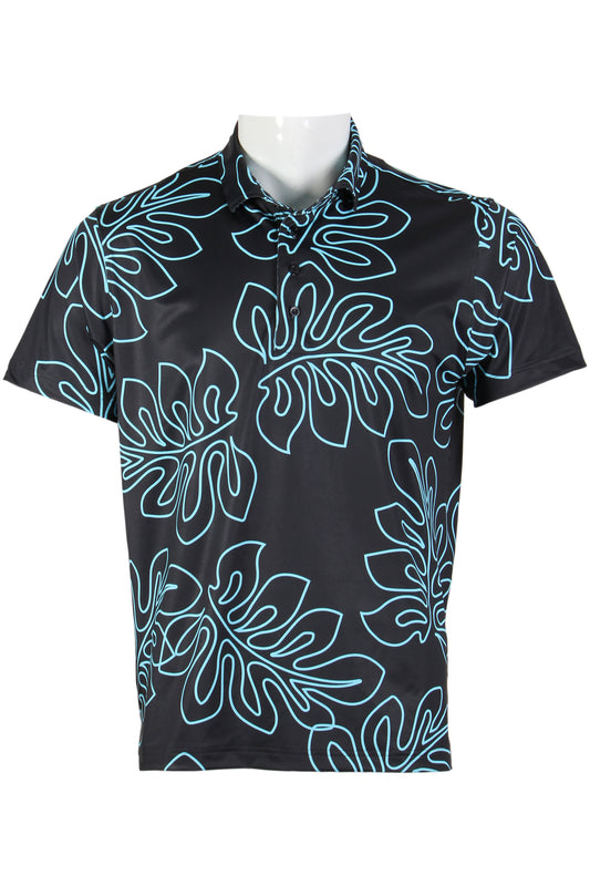 Black and Light Blue Laua'e Polo
