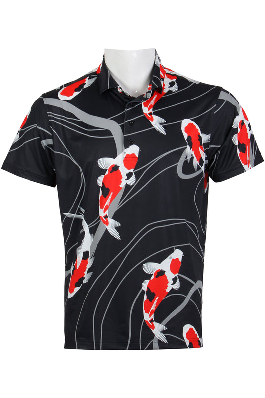 Black and Red Koi Polo