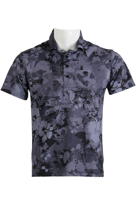 Tropical Camo-Black Polo