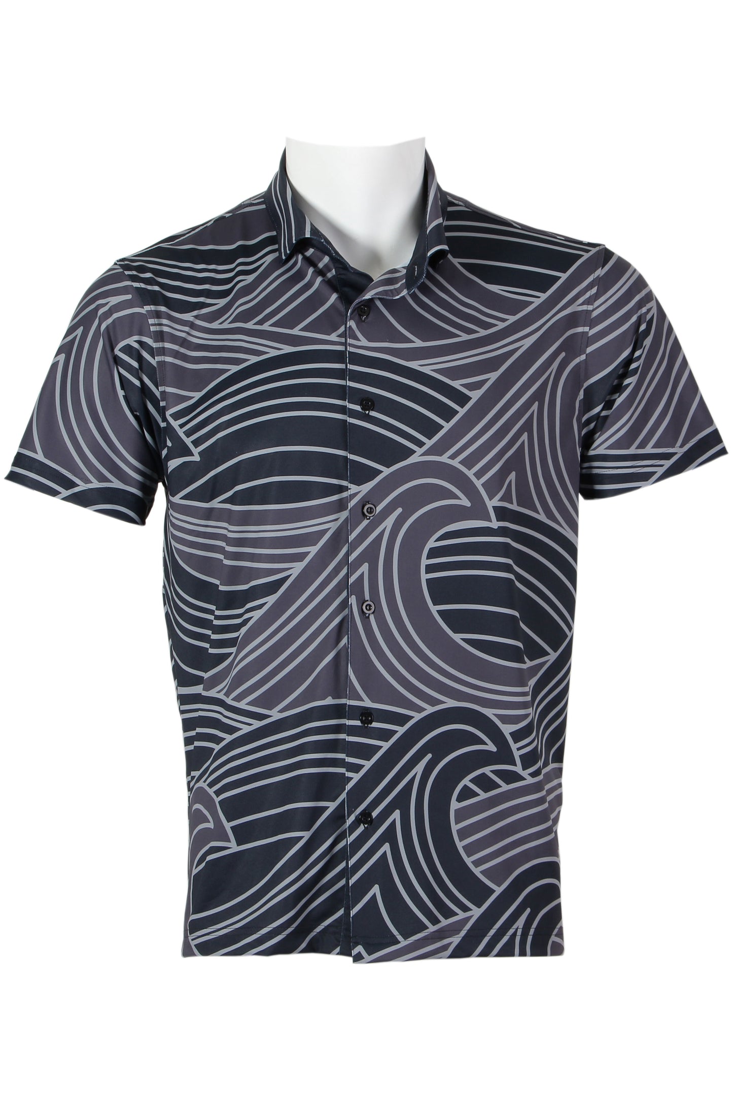 Wave-Black Button Down