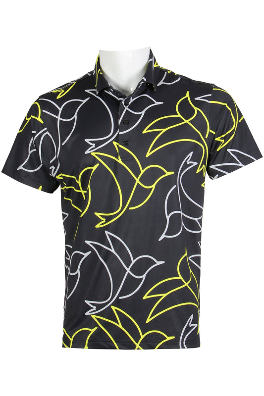 Black, Yellow, Gray Birdies Polo