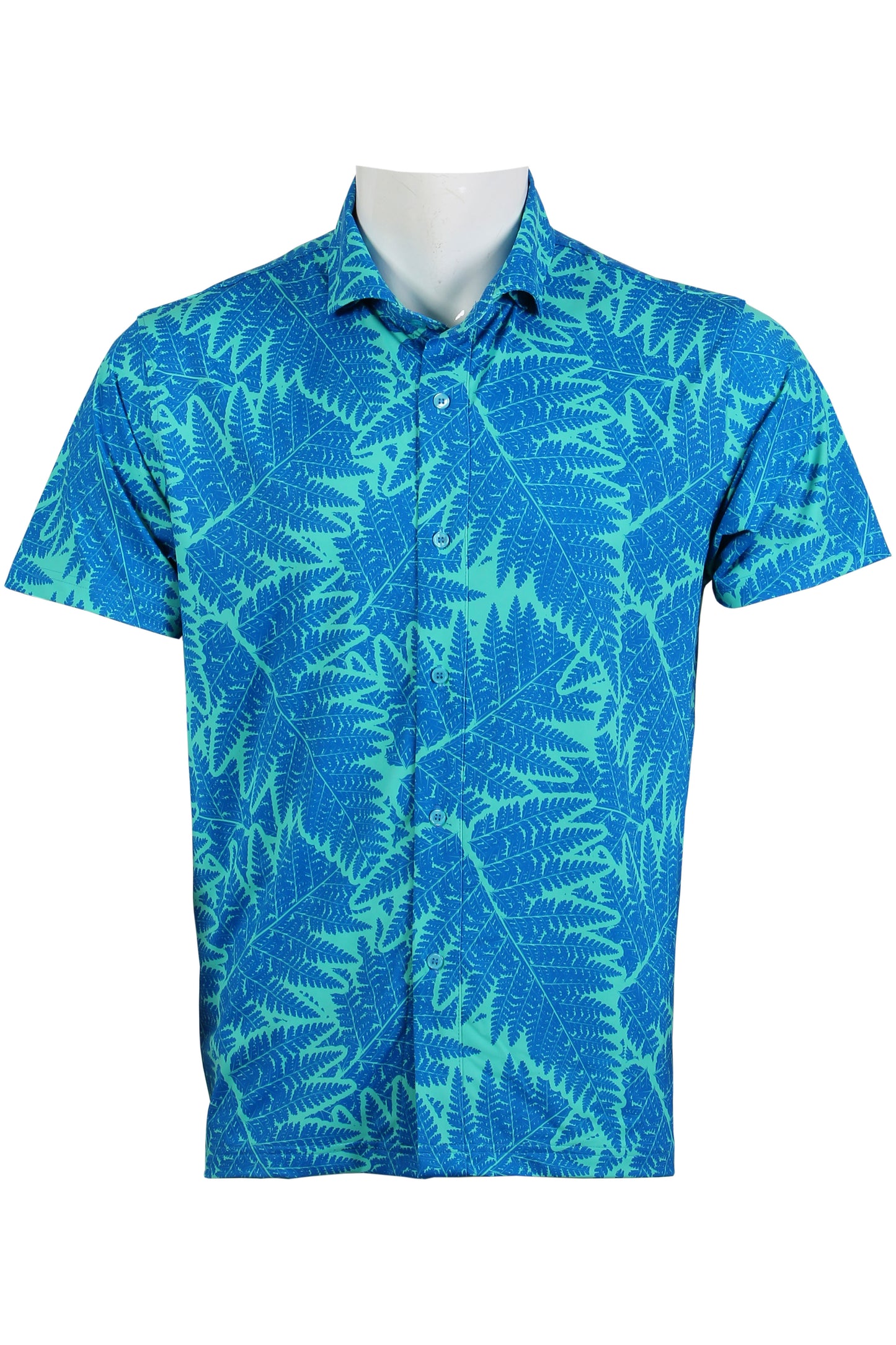 Blue and Turquoise Palapalai Button Down