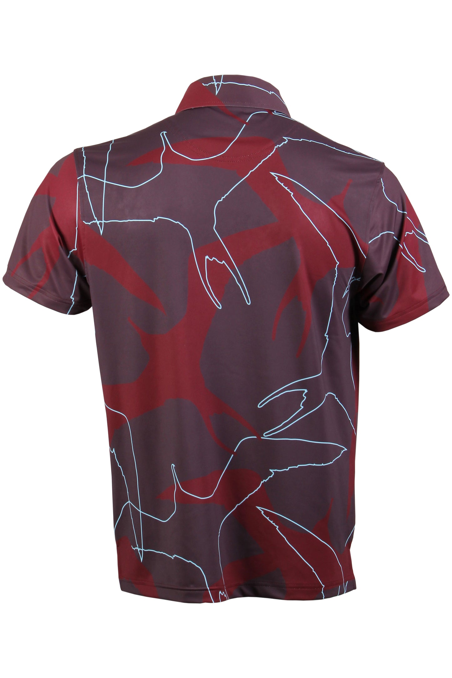 'Iwa Bird-Burgundy and Light Blue Polo
