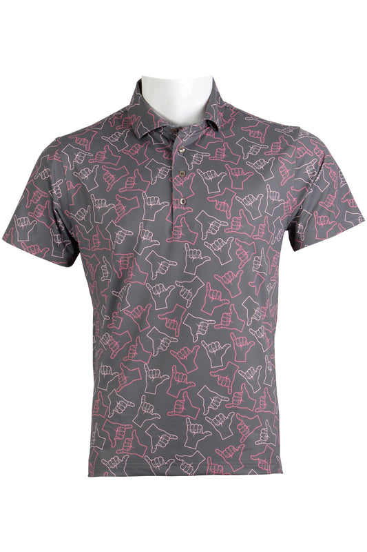 Gray and Pink Shaka Polo