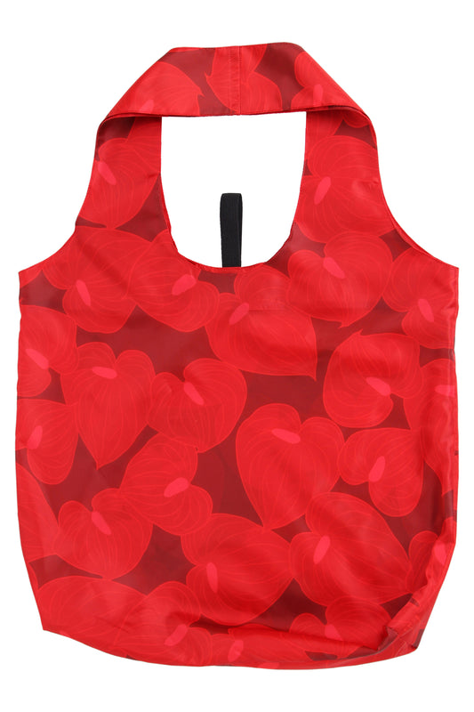Red Anthurium Reusable Bag (Elastic)